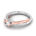 14k Two Tone Gold 0.15 ct Natural Diamond Engagement Wedding Rings - Image 5