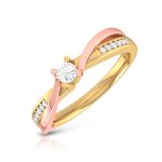 14k Two Tone Gold 0.15 ct Natural Diamond Engagement Wedding Rings - Image 2