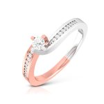 14k Two Tone Gold 0.15 ct Natural Diamond Engagement Wedding Rings