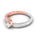 14k Two Tone Gold 0.15 ct Natural Diamond Engagement Wedding Rings - Image 5