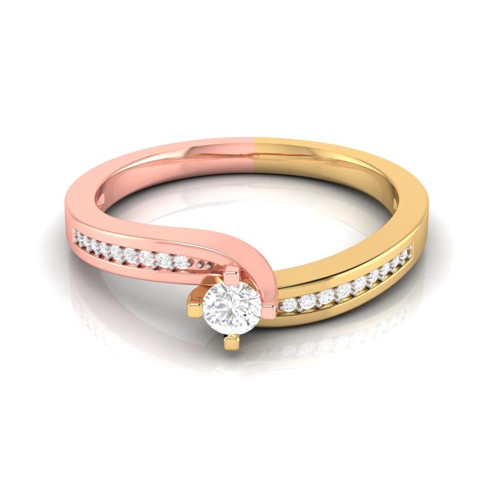 14k Two Tone Gold 0.15 ct Natural Diamond Engagement Wedding Rings - Image 8