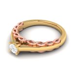 14k Two Tone Gold 0.19 ct Natural Diamond Solitaire Engagement Wedding Rings - Image 9