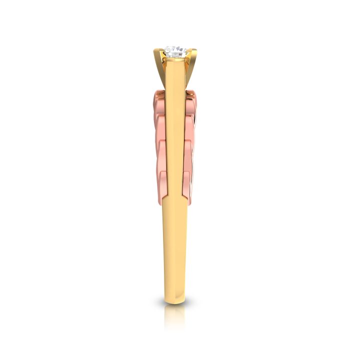 14k Two Tone Gold 0.19 ct Natural Diamond Solitaire Engagement Wedding Rings - Image 10