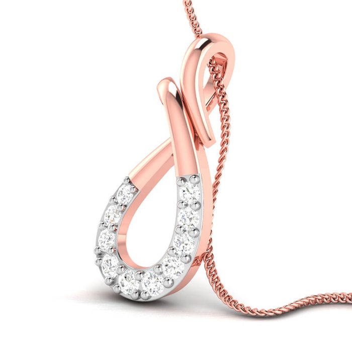 0.09 Ct Natural Diamond Pendants 14k Yellow Rose White Gold - Image 4