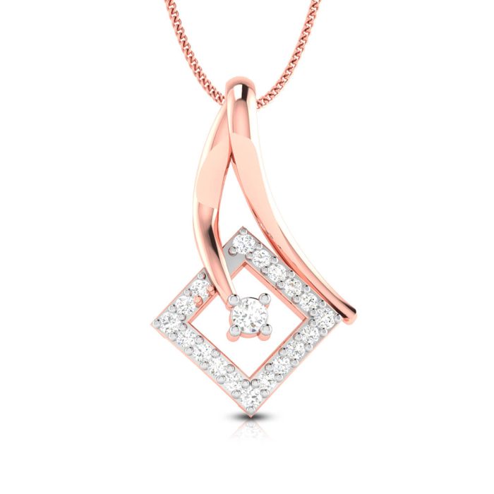 0.10 Ct Natural Diamond Pendants 14k Yellow Rose White Gold - Image 2