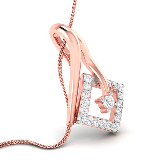 0.10 Ct Natural Diamond Pendants 14k Yellow Rose White Gold - Image 4