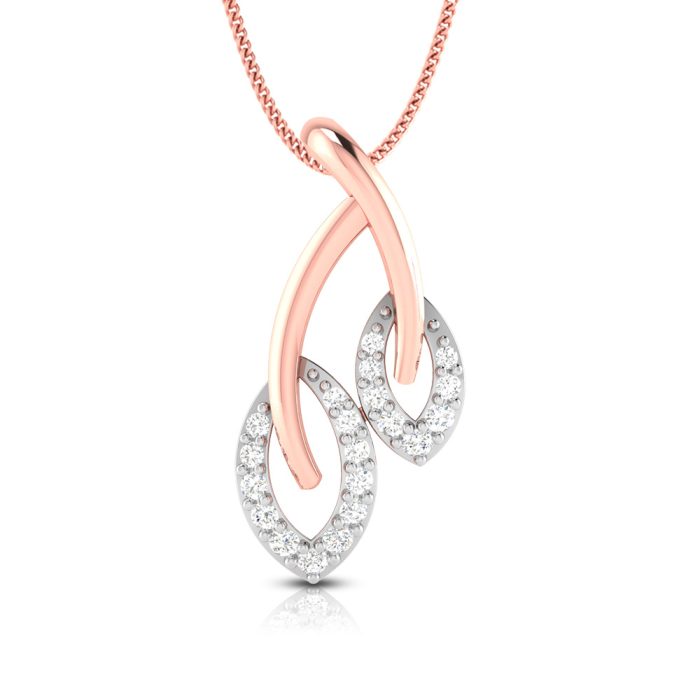 0.10 Ct Natural Diamond Pendants 14k Yellow Rose White Gold - Image 3