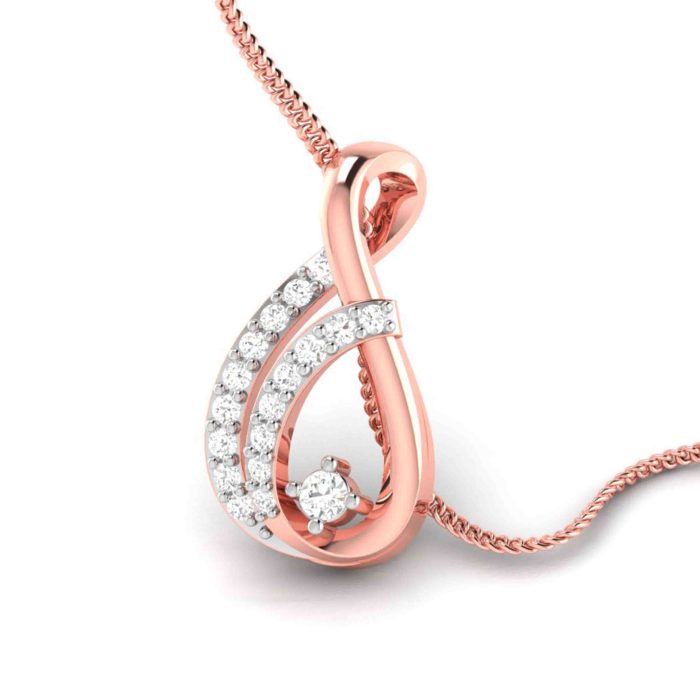 0.10 Ct Natural Diamond Pendants 14k Yellow Rose White Gold - Image 4