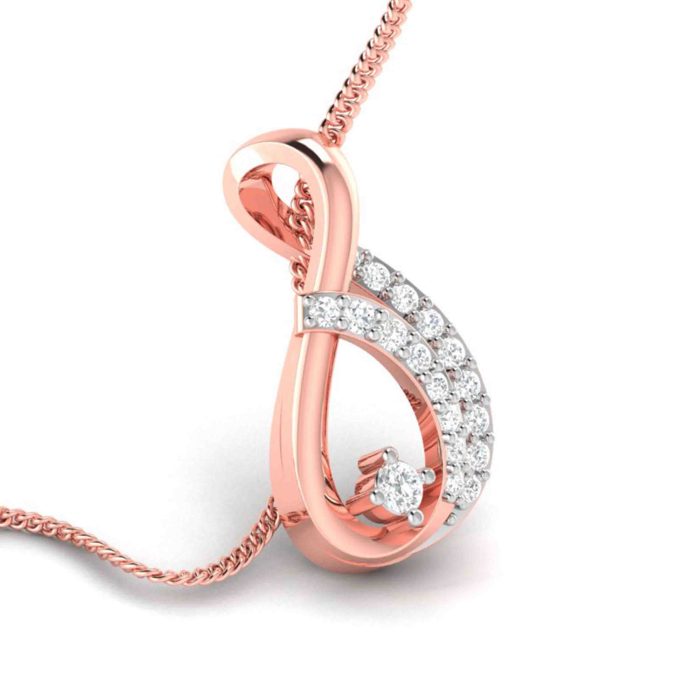 0.10 Ct Natural Diamond Pendants 14k Yellow Rose White Gold - Image 5