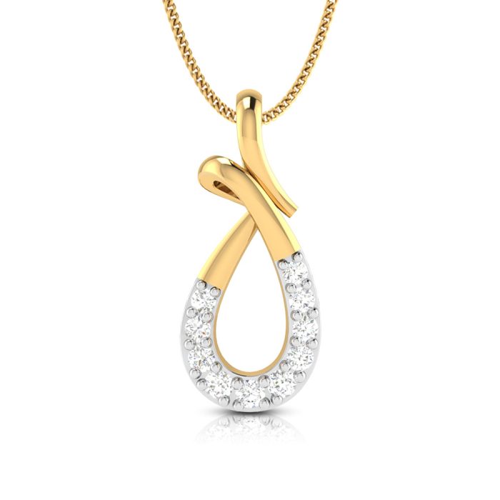 0.09 Ct Natural Diamond Pendants 14k Yellow Rose White Gold - Image 1