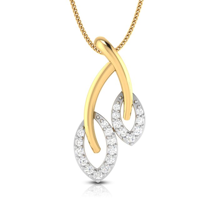 0.10 Ct Natural Diamond Pendants 14k Yellow Rose White Gold - Image 1