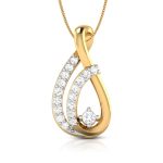 0.10 Ct Natural Diamond Pendants 14k Yellow Rose White Gold