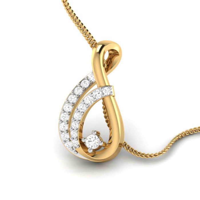 0.10 Ct Natural Diamond Pendants 14k Yellow Rose White Gold - Image 7