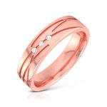 14k Gold 0.03 ct Natural Diamond Engagement Wedding Bands - Image 3
