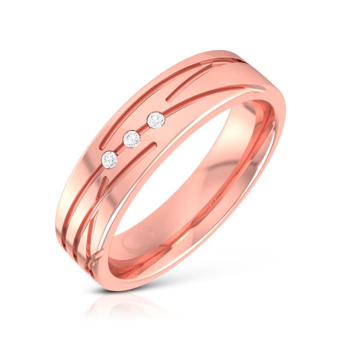 14k Gold 0.03 ct Natural Diamond Engagement Wedding Bands - Image 3