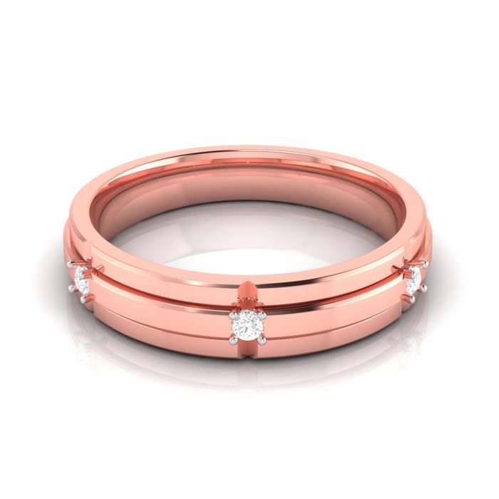 14k Gold 0.05 ct Natural Diamond Engagement Wedding Anniversary Bands - Image 1