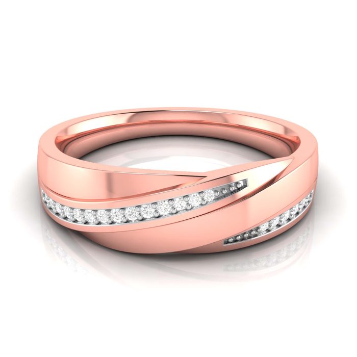 14k Gold 0.08 ct Natural Diamond Engagement Wedding Bands - Image 1