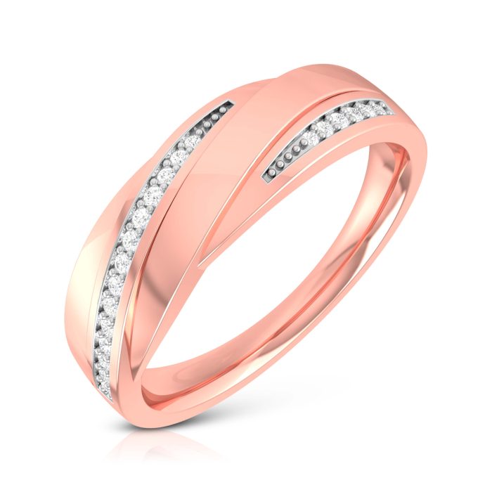14k Gold 0.08 ct Natural Diamond Engagement Wedding Bands - Image 2