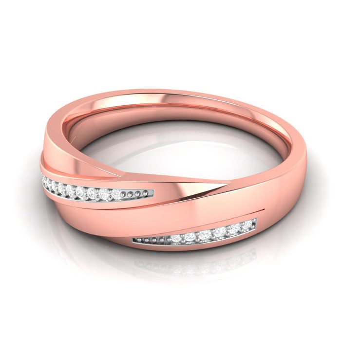 14k Gold 0.08 ct Natural Diamond Engagement Wedding Bands - Image 4