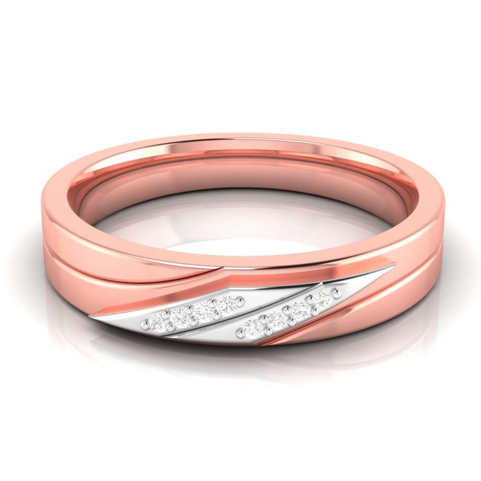14k Gold 0.14 ct Natural Diamond Engagement Wedding Bands - Image 1