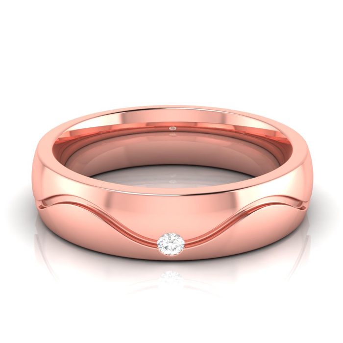 14k Gold 0.03 ct Natural Diamond Engagement Wedding Bands - Image 1