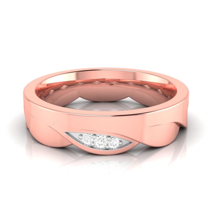 14k Gold 0.18 ct Natural Diamond Engagement Wedding Bands - Image 1