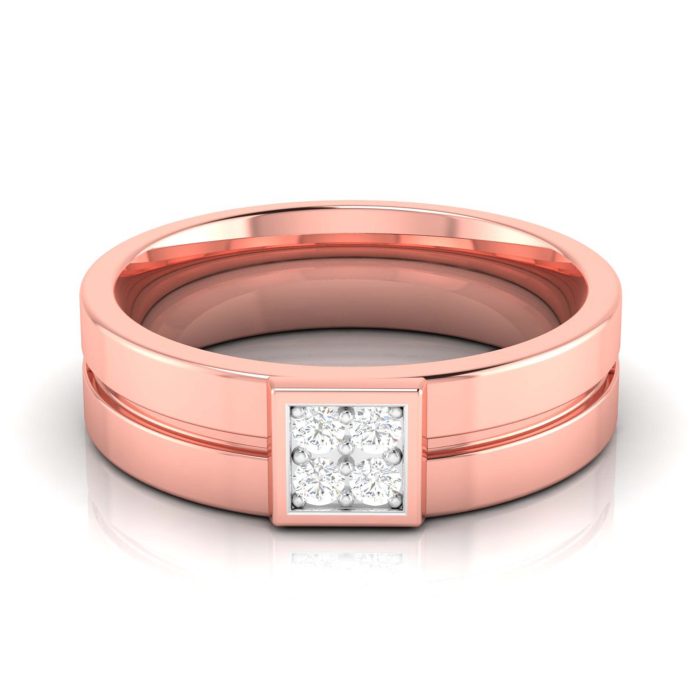 14k Gold 0.10 ct Natural Diamond Engagement Wedding Bands - Image 1