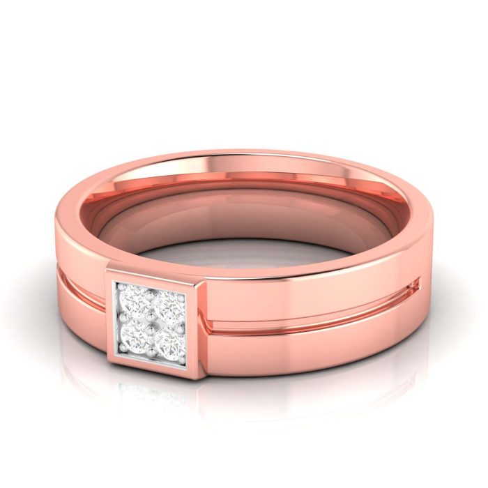 14k Gold 0.10 ct Natural Diamond Engagement Wedding Bands - Image 4