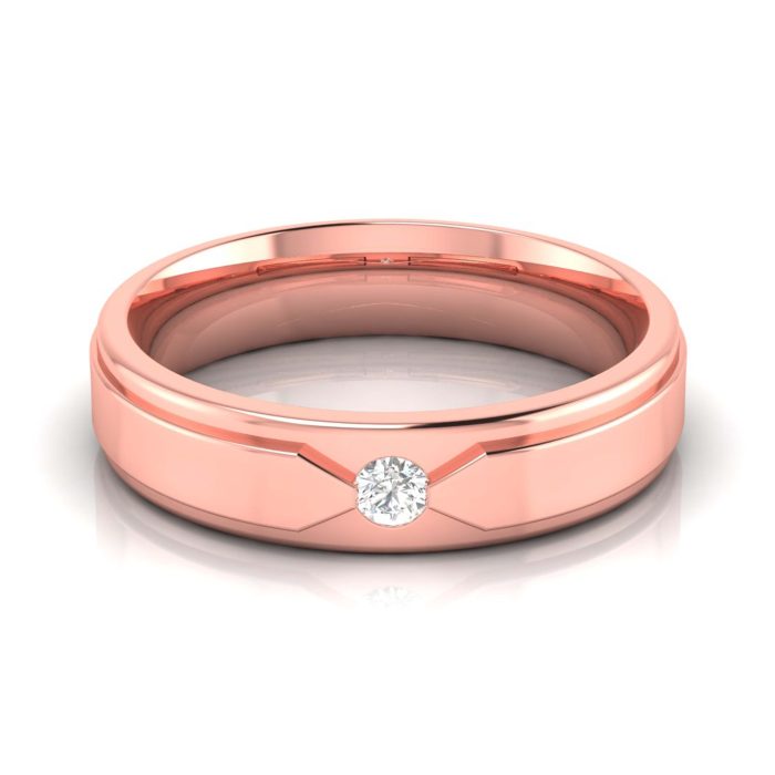 14k Gold 0.03 ct Natural Diamond Engagement Wedding Bands - Image 1