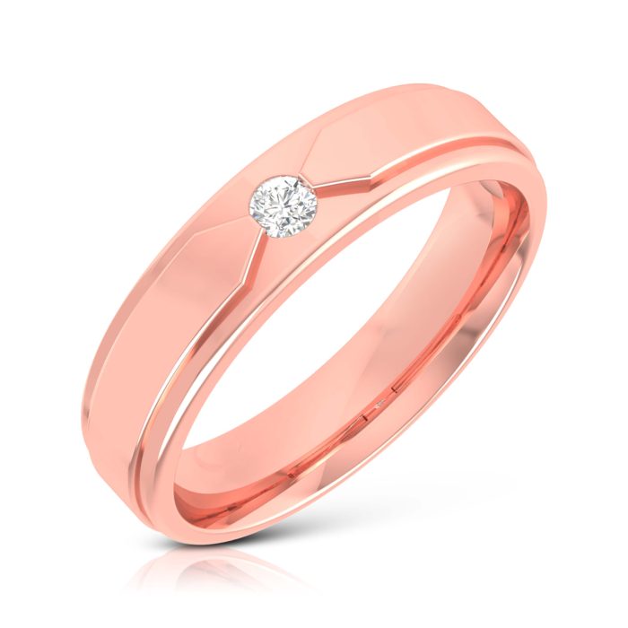 14k Gold 0.03 ct Natural Diamond Engagement Wedding Bands - Image 3