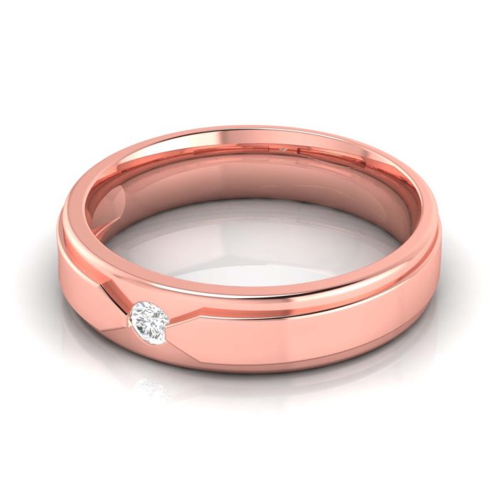 14k Gold 0.03 ct Natural Diamond Engagement Wedding Bands - Image 5