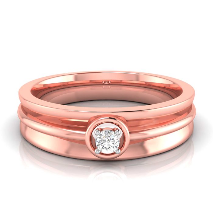 14k Gold 0.07 Ct Natural Diamond Engagement Wedding Bands - Image 1