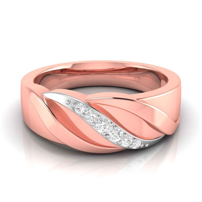 14k Gold 0.10 ct Natural Diamond Engagement Wedding Bands - Image 1