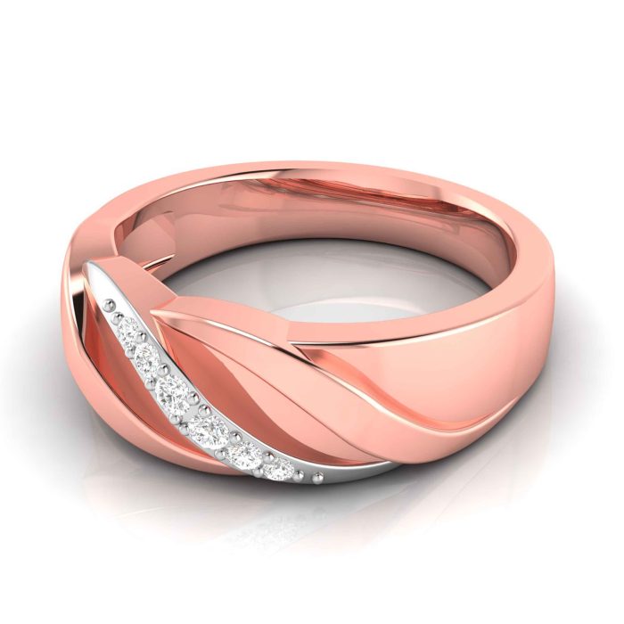 14k Gold 0.10 ct Natural Diamond Engagement Wedding Bands - Image 4