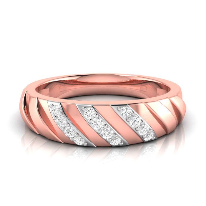 14k Gold 0.11ct Natural Diamond Engagement Wedding Bands - Image 1