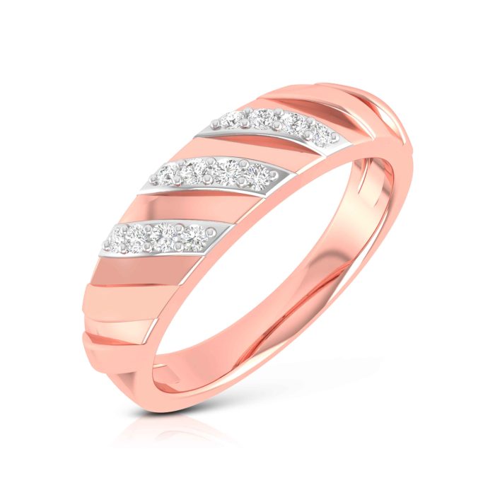 14k Gold 0.11ct Natural Diamond Engagement Wedding Bands - Image 2