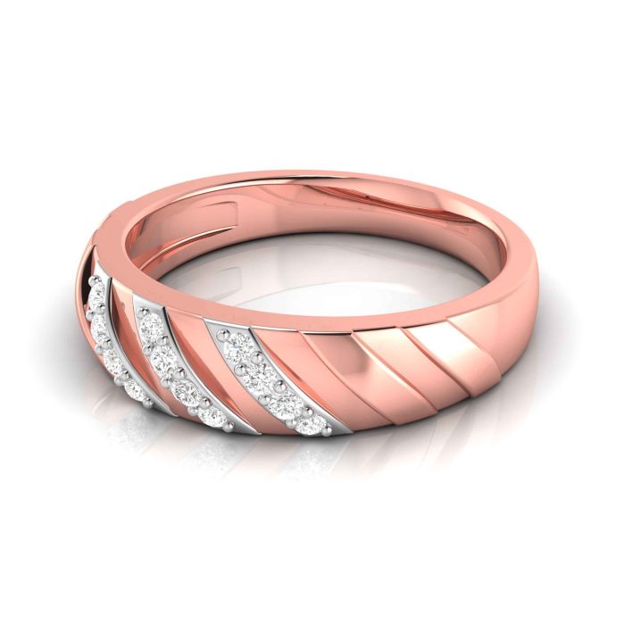 14k Gold 0.11ct Natural Diamond Engagement Wedding Bands - Image 4