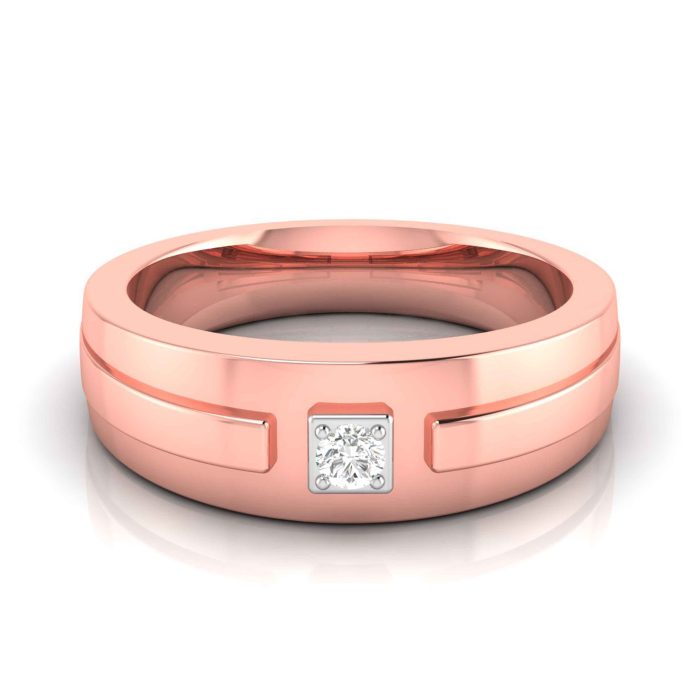 14k Gold 0.07 ct Natural Diamond Engagement Wedding Bands - Image 1