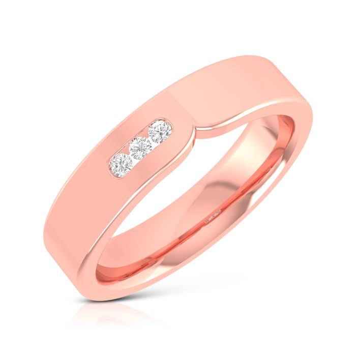 14k Gold 0.05 ct Natural Diamond Engagement Wedding Bands - Image 3