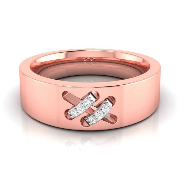14k Gold 0.03 ct Natural Diamond Engagement Wedding Bands - Image 1