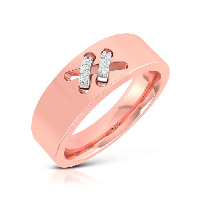 14k Gold 0.03 ct Natural Diamond Engagement Wedding Bands - Image 3