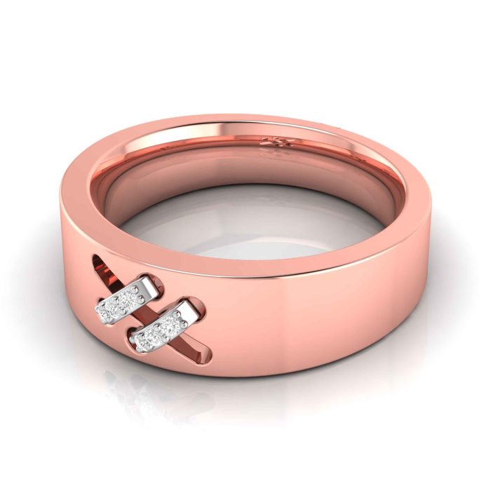 14k Gold 0.03 ct Natural Diamond Engagement Wedding Bands - Image 5