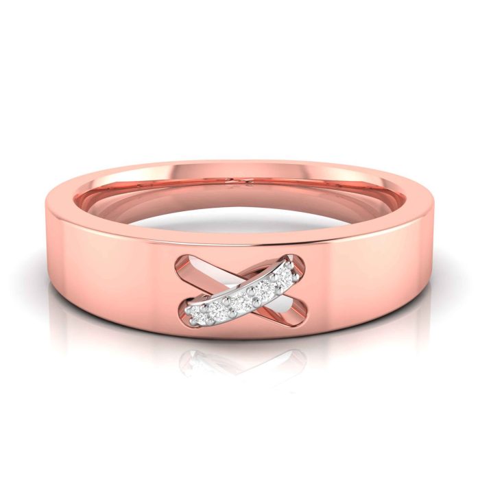 14k Gold 0.02 ct Natural Diamond Engagement Wedding Bands - Image 1