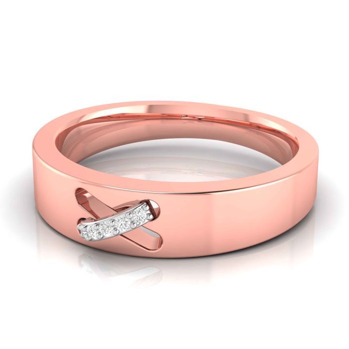 14k Gold 0.02 ct Natural Diamond Engagement Wedding Bands - Image 2