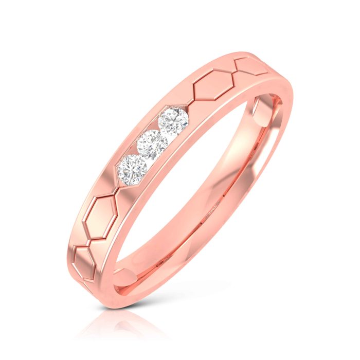 14k Gold 0.09 ct Natural Diamond Engagement Wedding Bands - Image 3