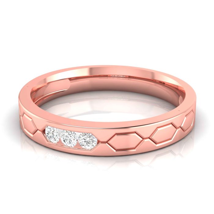 14k Gold 0.09 ct Natural Diamond Engagement Wedding Bands - Image 5