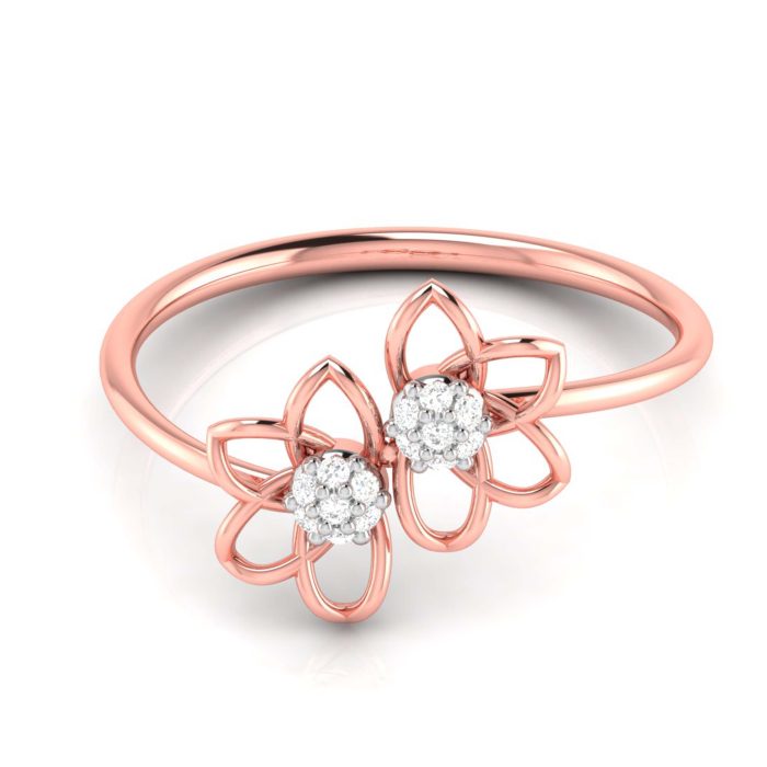 14k Gold 0.03 ct Natural Diamond Rings For Women's Gift Daily Wear - Image 2