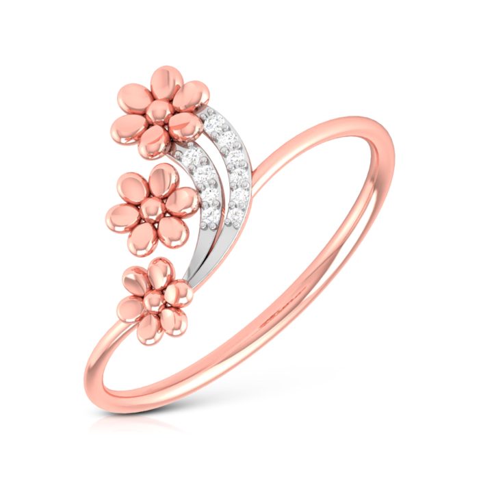 14k Gold 0.03 ct Natural Diamond Rings For Women's Gift Daily Wear - Image 3