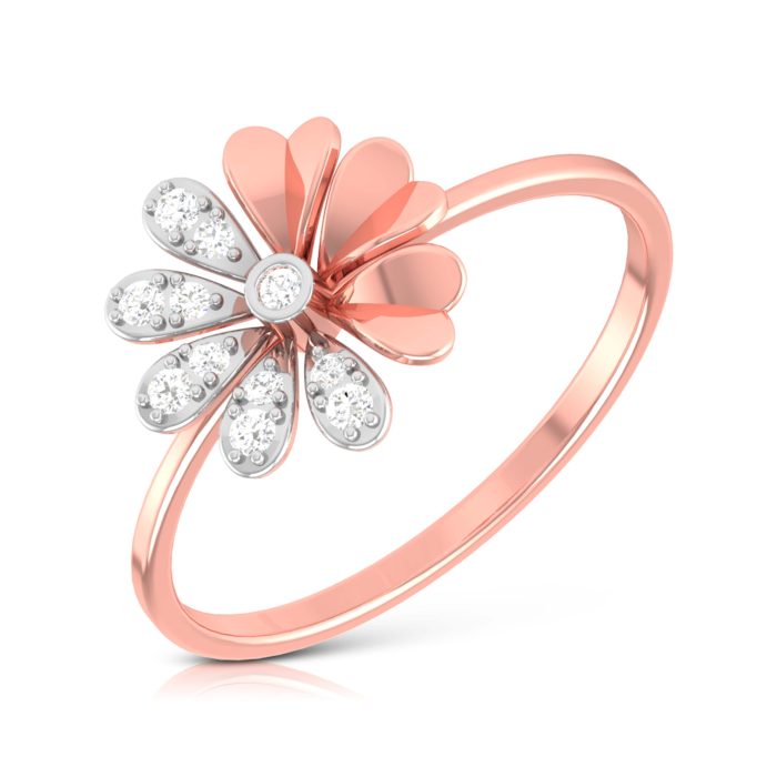 14k Gold 0.07 ct Natural Diamond Rings For Women's Gift Daily Wear - Image 3