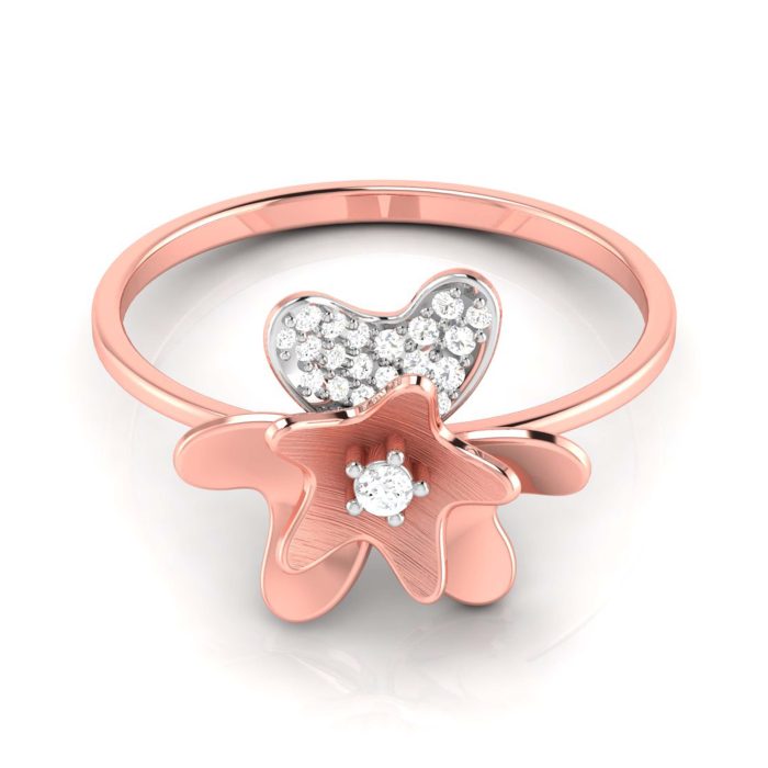 14k Gold 0.07 ct Natural Diamond Rings For Women's Gift Daily Wear - Image 2